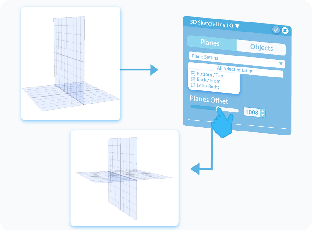 Customizing the Planes Offset for enabled Planed in 3D Sketch